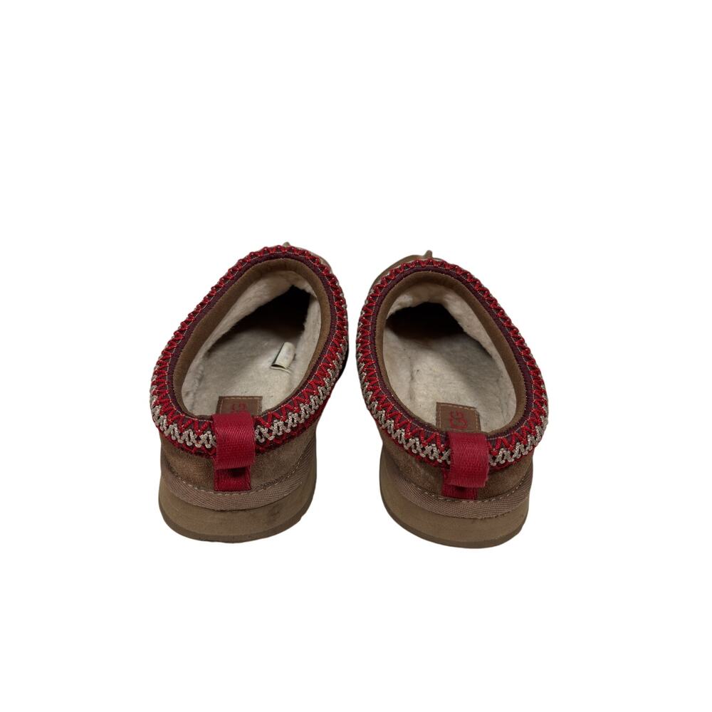 UGG Tasman Slippers Girls Size 2 Brown Suede Fleece Lined Platform - Picture 5 of 8